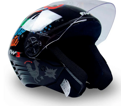 Capacete X Open Stickers - Fw3