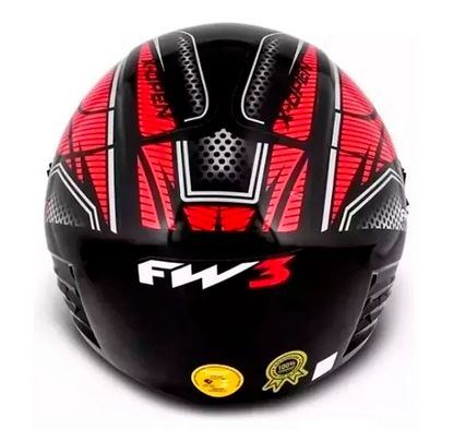 Capacete Moto Aberto X Open Vermelho Viseira Cristal Inmetro Tamanho 56 - FW3