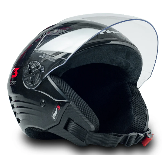 Capacete Moto Aberto X Open Classico Viseira Cristal Preto Inmetro Tamanho 60 - FW3