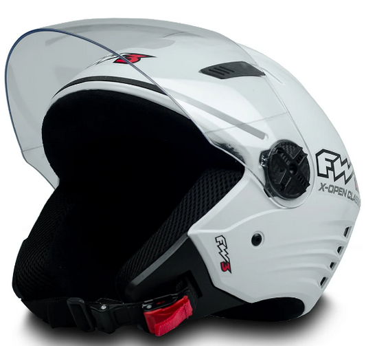 Capacete Moto Aberto X Open Classico Viseira Cristal Branco Inmetro Tamanho 56 - FW3