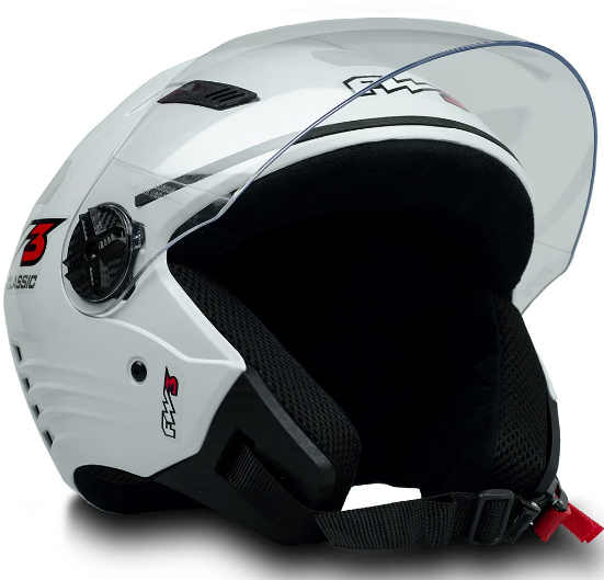 Capacete Moto Aberto X Open Classico Viseira Cristal Branco Inmetro Tamanho 56 - FW3