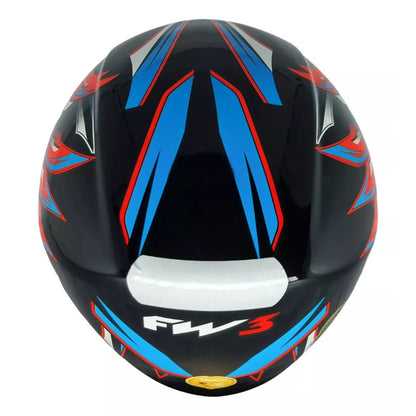 Capacete FW3 X Open Eagle Vermelho Azul Aberto