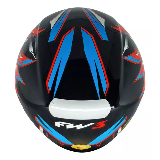 Capacete FW3 X Open Eagle Vermelho Azul Aberto