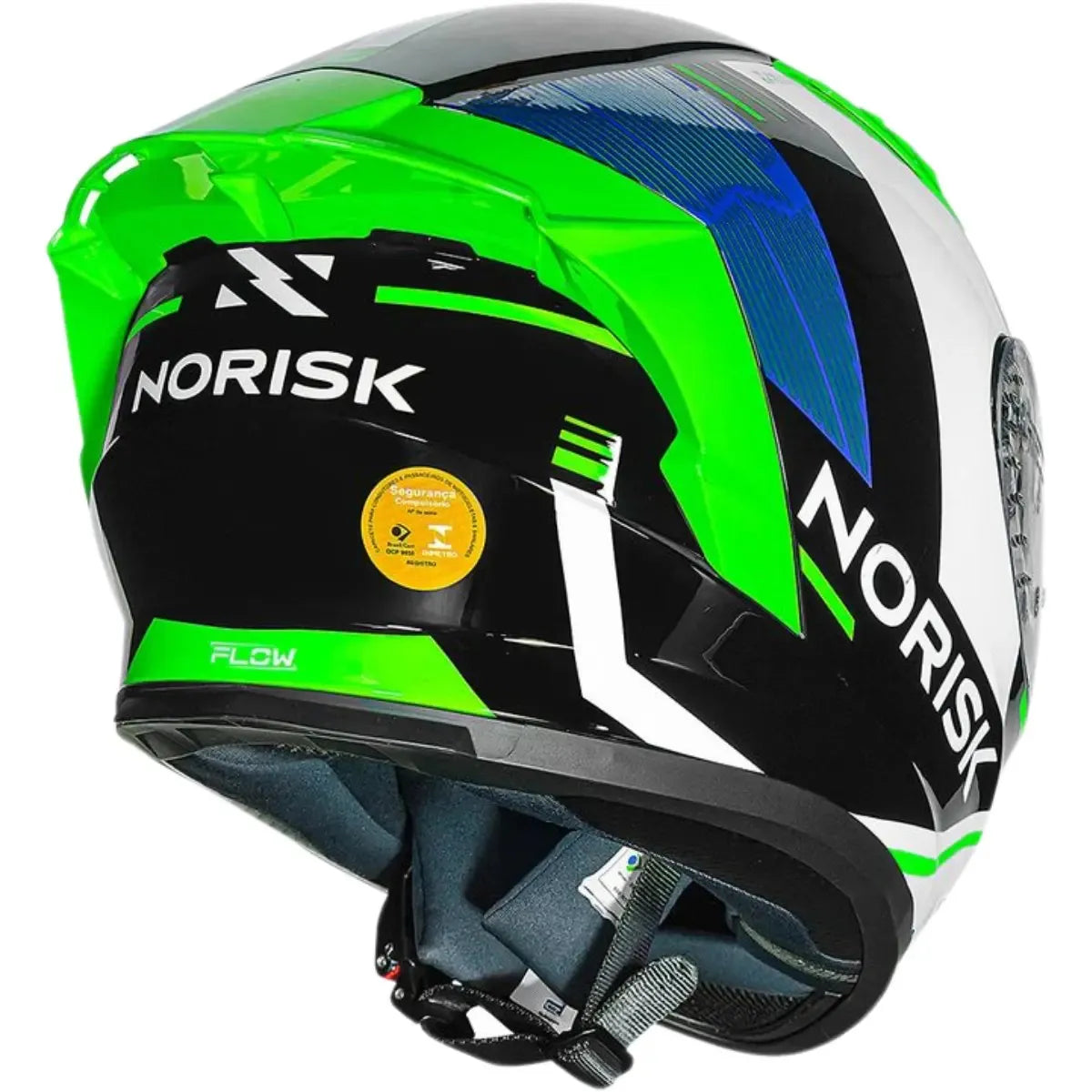 Capacete Norisk Flow Run Branco Preto Verde