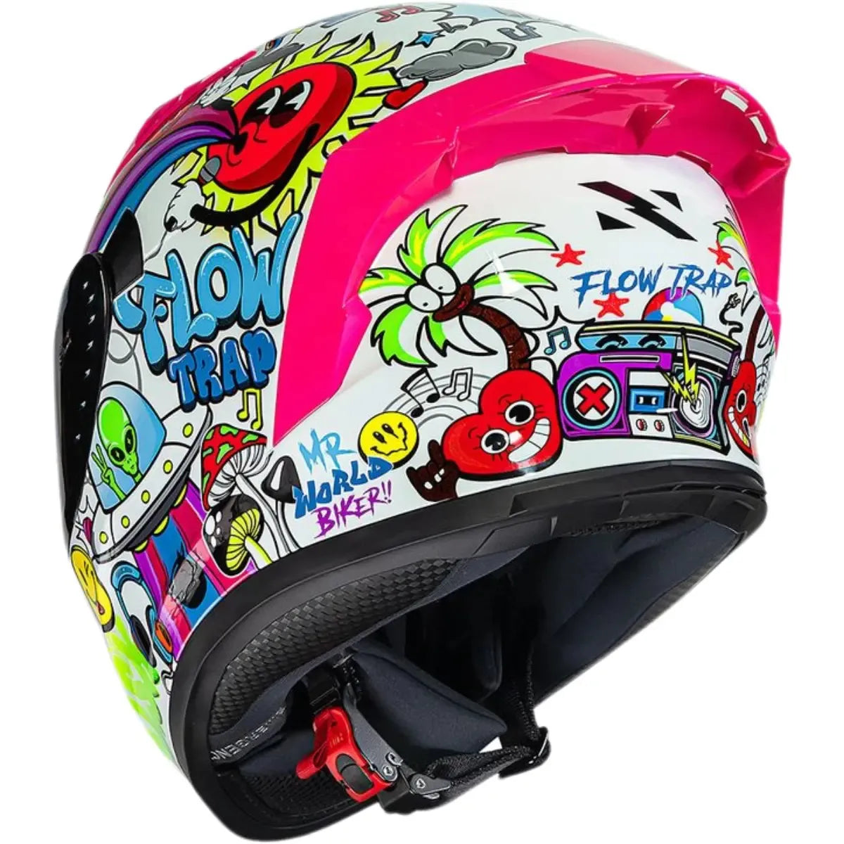 Capacete Norisk Flow Trap Branco Rosa Feminino