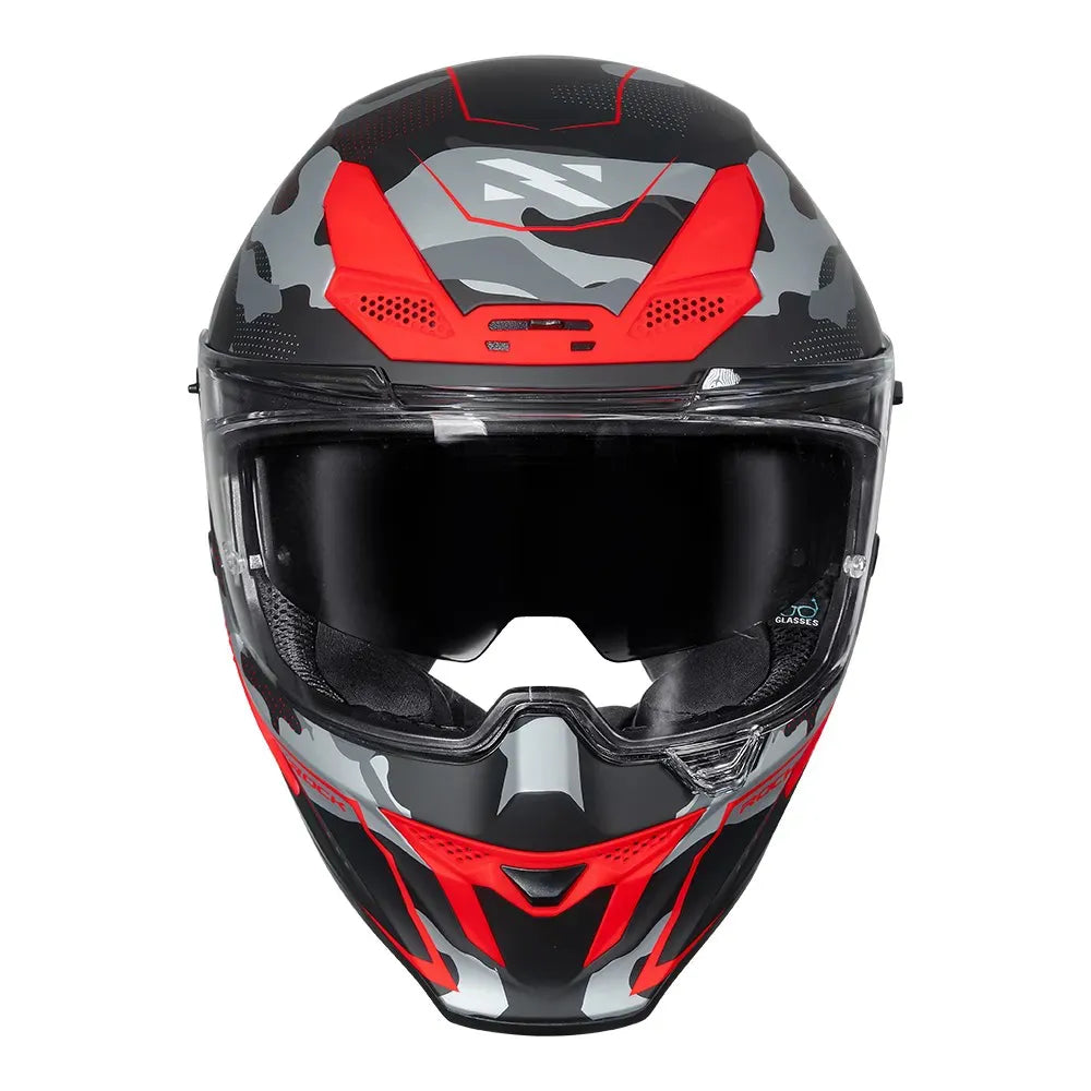 Capacete Norisk Rock Tactical Preto Vermelho Fosco C/Óculos