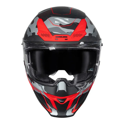 Capacete Norisk Rock Tactical Preto Vermelho Fosco C/Óculos